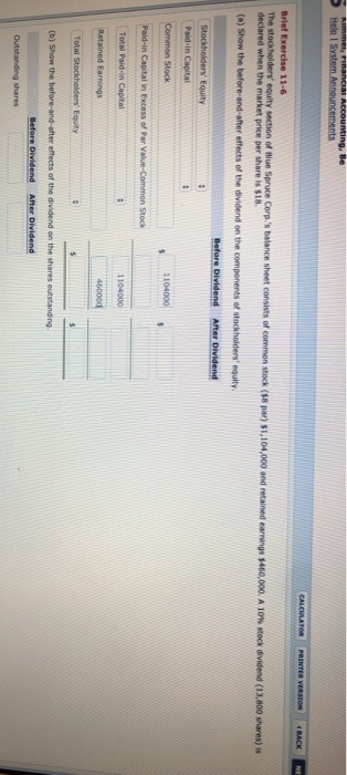  Nummet, Financial Accounting, Be Help System Announcements CALCULATOR PRINTER VERSION BACK