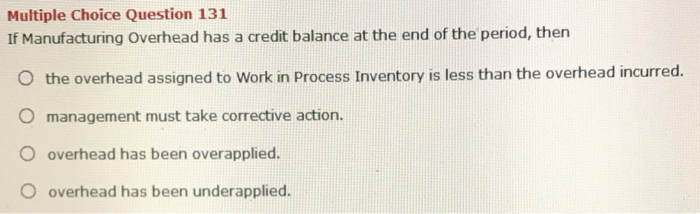 process. At year end, what does the amount of overapplied overhead mean?
