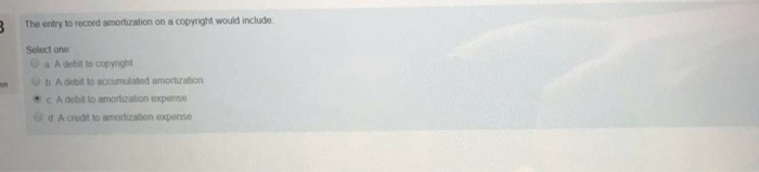  3 The entry to record amortization on a copyright would include