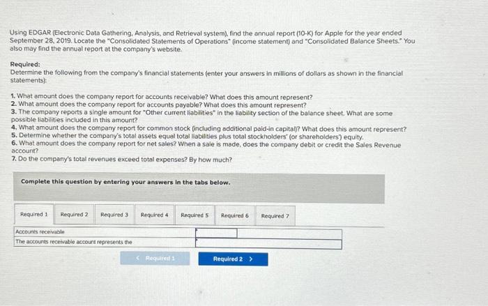 Using EDGAR (Electronic Data Gathering, Analysis, and Retrieval system), find the