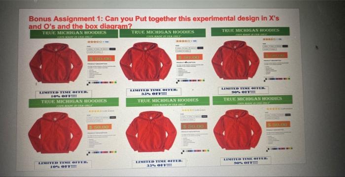 design) PowerPoint. From the 6 advertisements provided there, create an experimental design