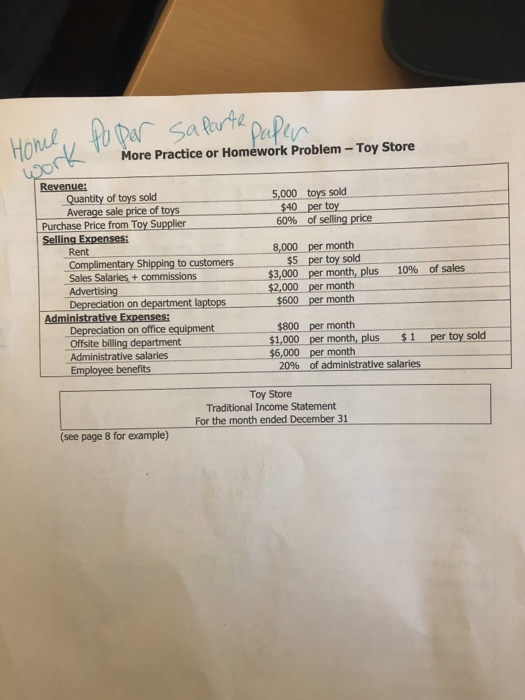  More Practice or Homework Problem - Toy Store Revenue: Quantity of