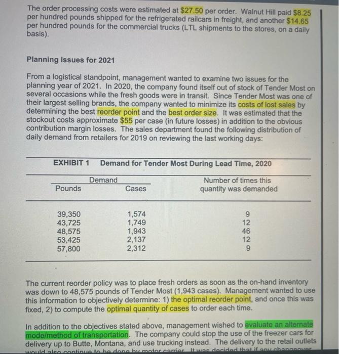 . Assume 250 business days in a year. 3. Using the data