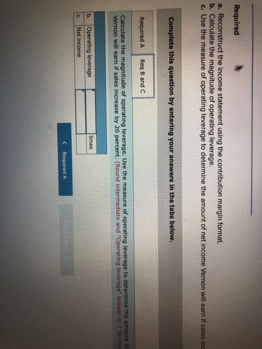 drawn from the records of Vernon Company, a merchandising firm: COMP ANY