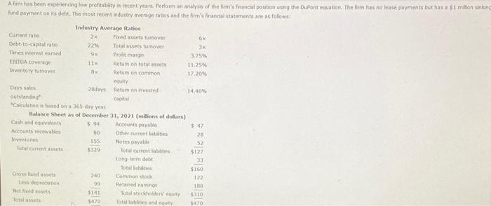  fund payment on its debt. The most recent industry average rabss