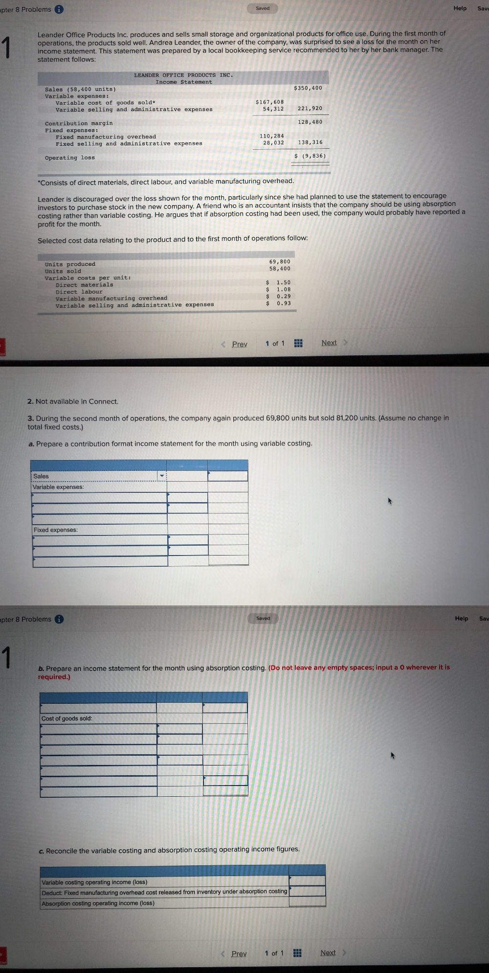 apter 8 Problems i Saved Help Save 1 Leander Office Products