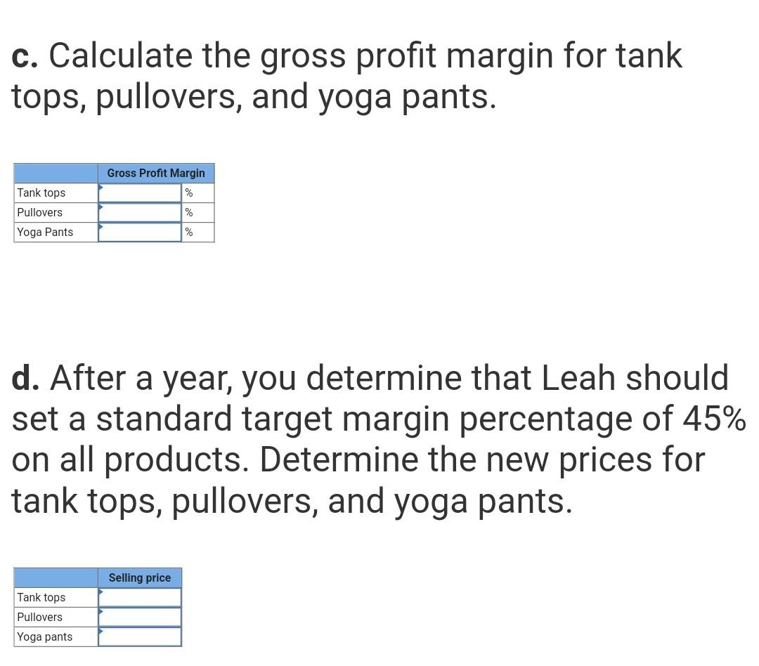 Markups LO5 Leah Wells, a yoga instructor, started a company that sells
