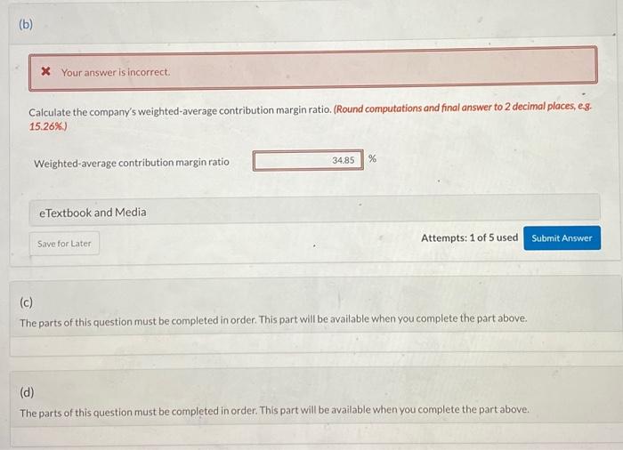 income statements for a recent quarter's activity are presented below. Your answer