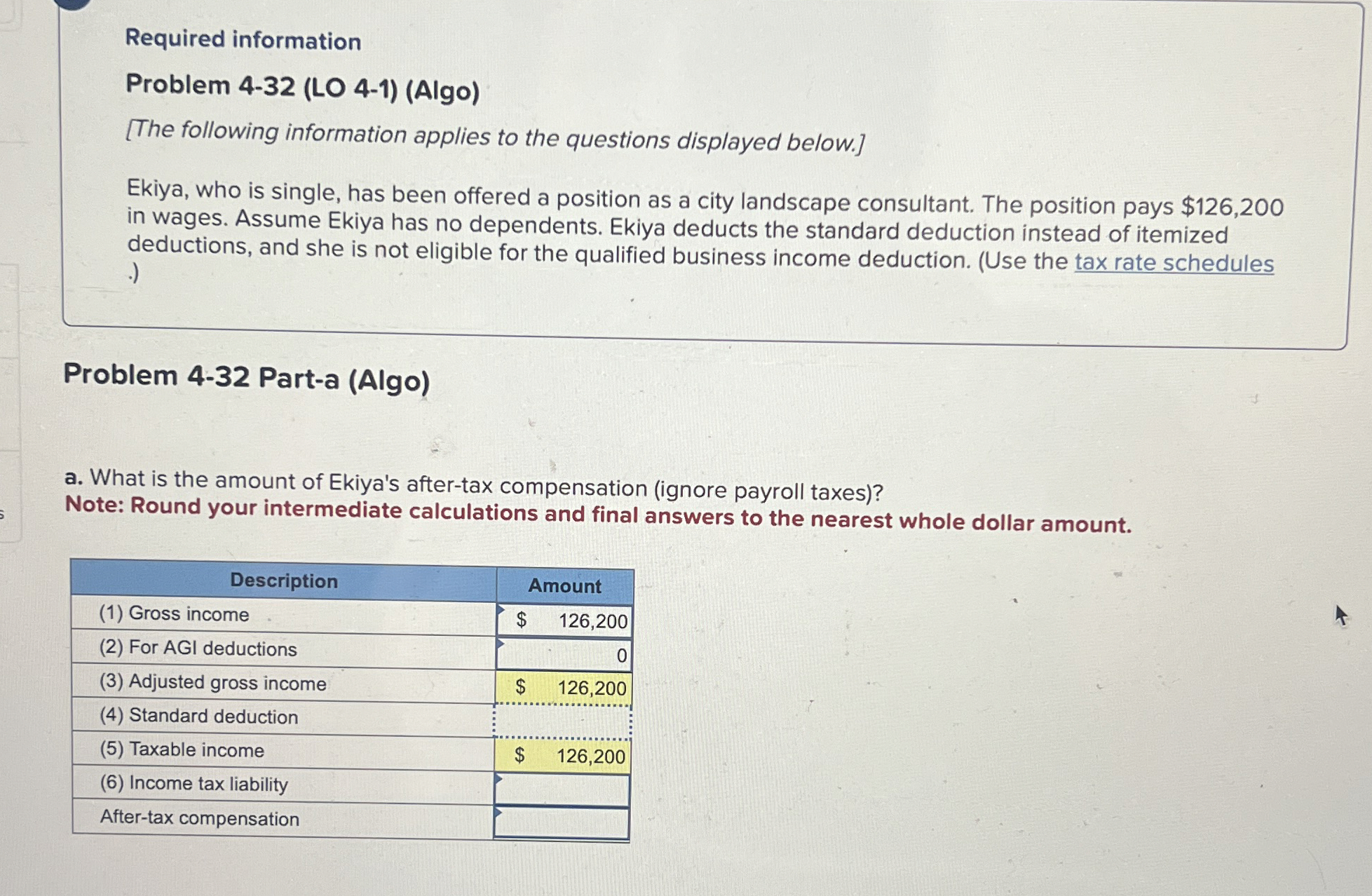  Required information Problem 4-32(LO 4-1)(Algo) [The following information applies to the