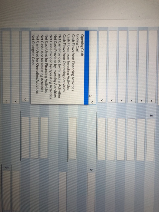 a statement of cash flows for Marchant Ltd. for the year ended