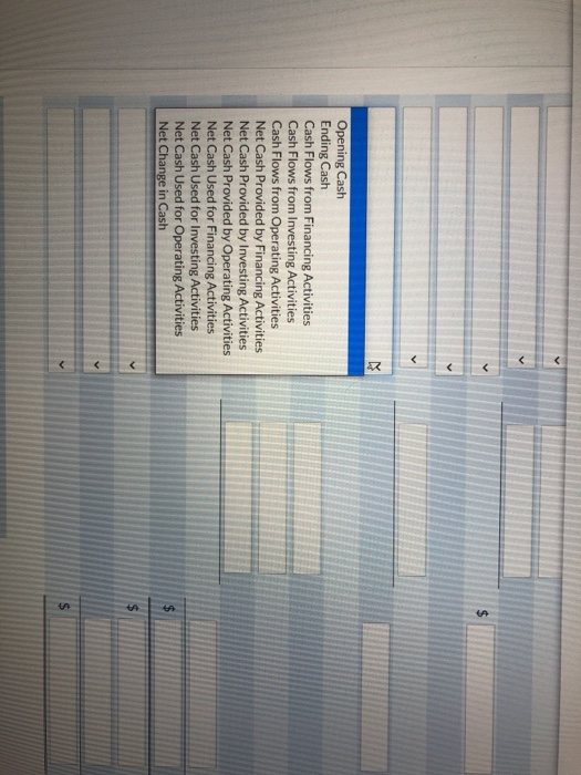 Statement of Cash Flows, Indirect Method For the Year Ended December 31,