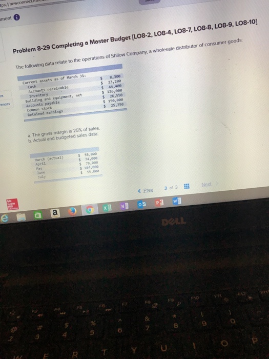  8-2 LOB-4, Lo8-7 LOB-8, LO8-9, LO8-10] Problem 8-29 Completing a Master