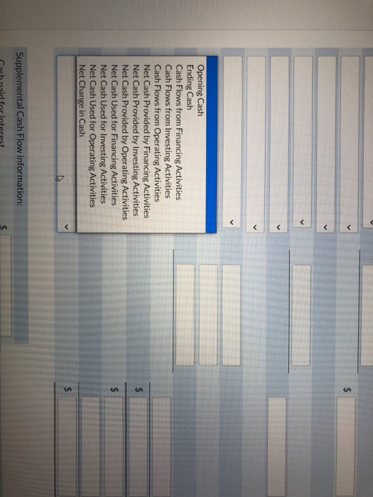 Operating Activities Net Change in Cash UlalLICIILUI CASI PIUWS, MONELL MENU For