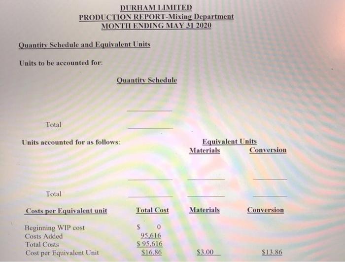 to record costs. The weighted average method is used. In the first