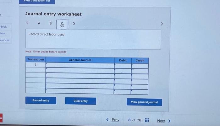 before credits. Exercise 15-9 (Static) Recording materials, labor, and overhead LO P1,