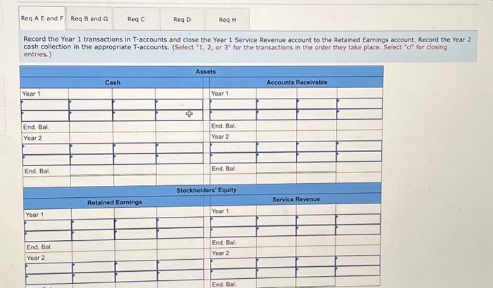  Req A E and F Req B and G Year 1