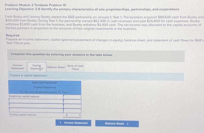 changes in equity), balance sheet, and statement of cash flows for B\&E