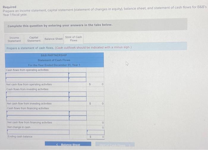 the tabs below. Prepare a balance sheet. (Do not round intermedtate calculations