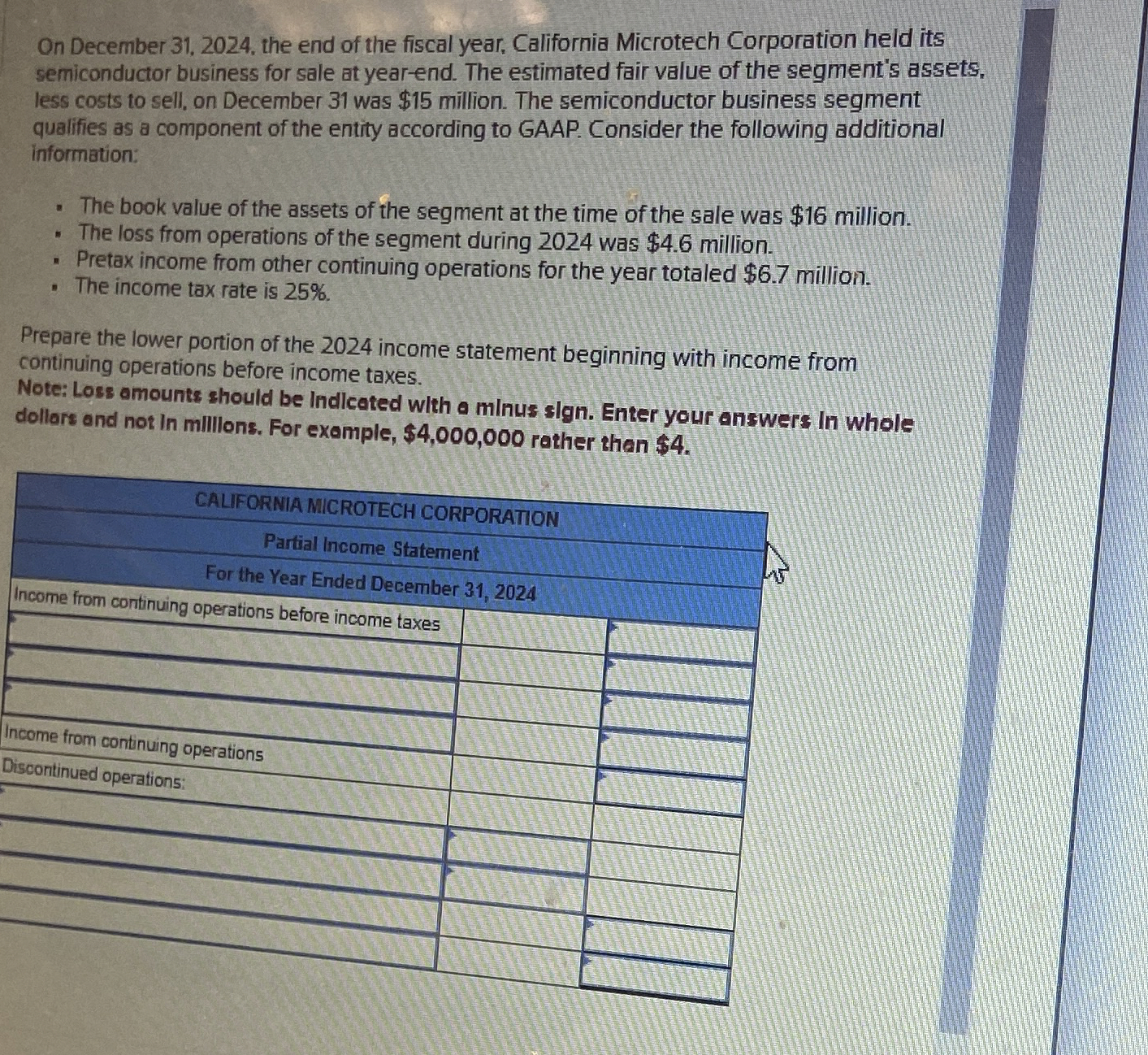  On December 31,2024, the end of the fiscal year, California Microtech