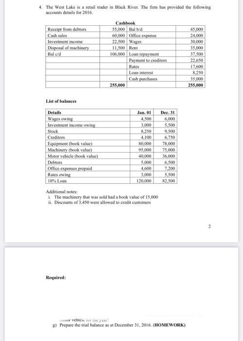 prepare a trial balance using as at december 31 in a label