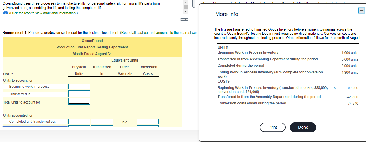 Please help! thank you so so much OceanBound uses three processes to
