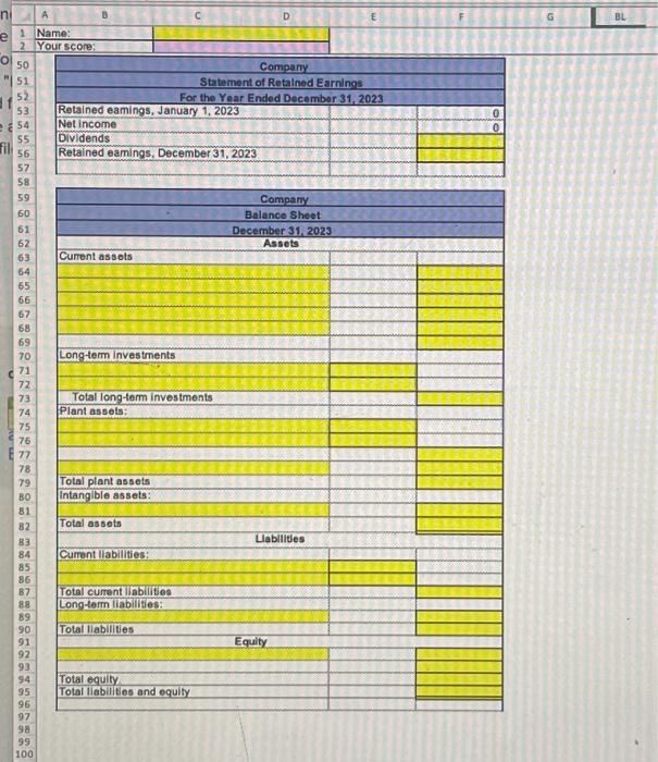 SUM function. Click on the "Prepare Fin Sts" tab and enter your