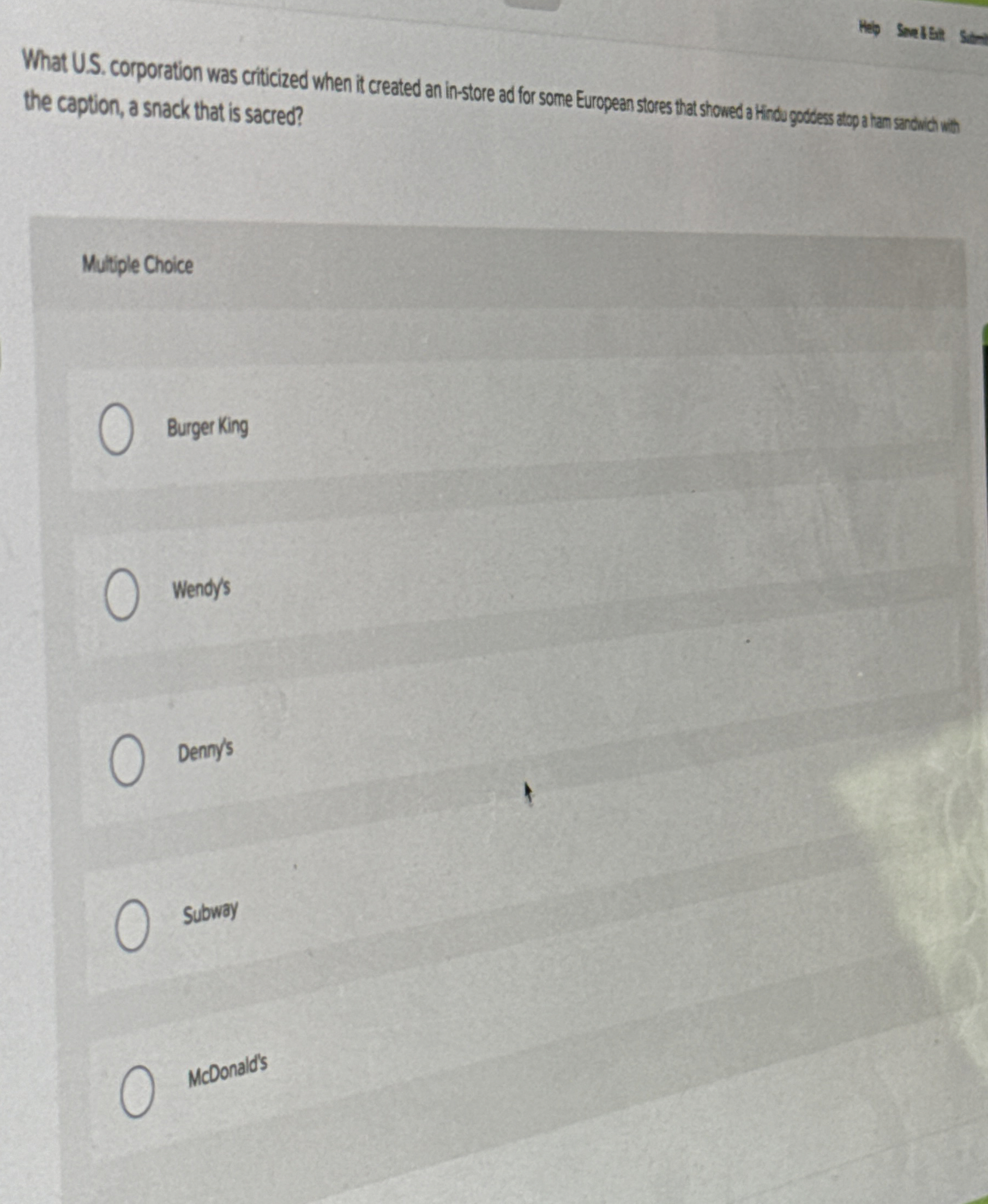  What U.S. corporation was criticized when it created an in-store ad