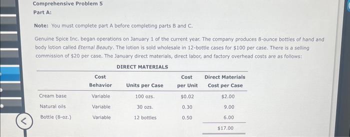  can someone help me please Comprehensive Problem 5 Part A: Note: