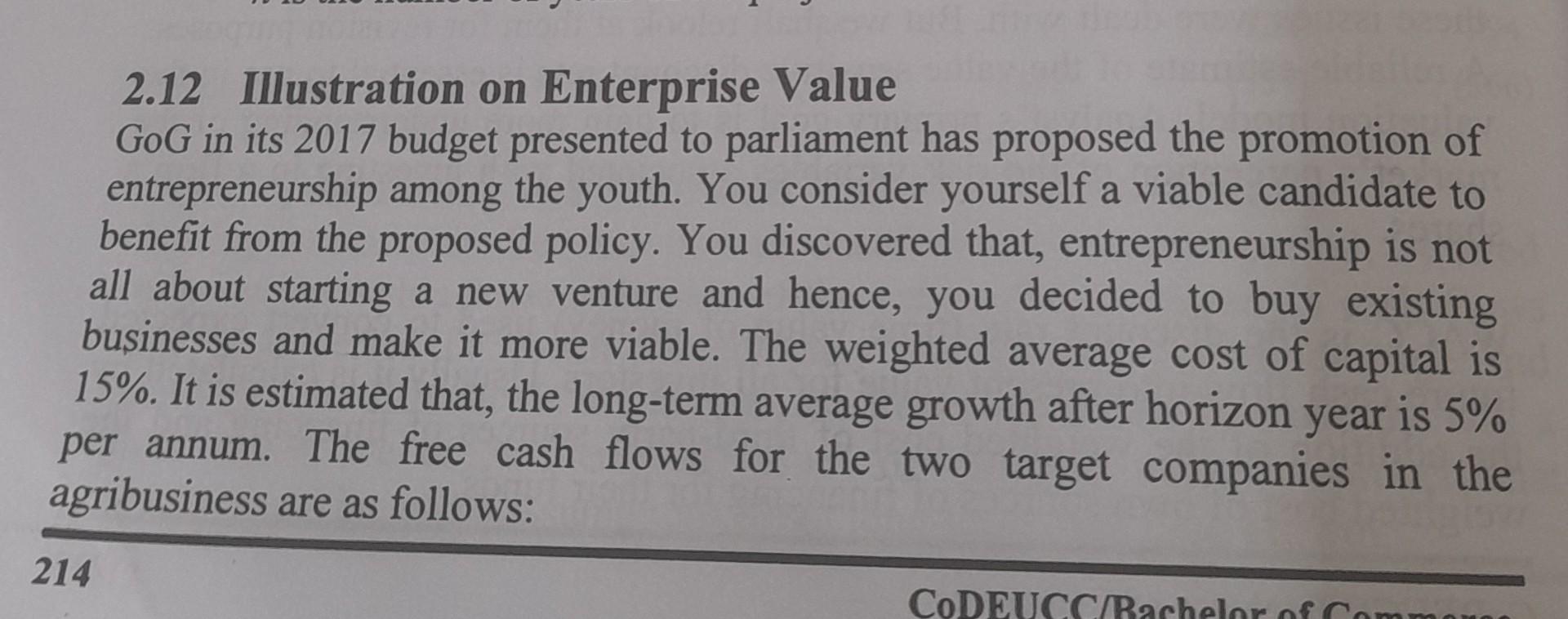 pls is under enterprise value .pls step by step 2.12 Illustration