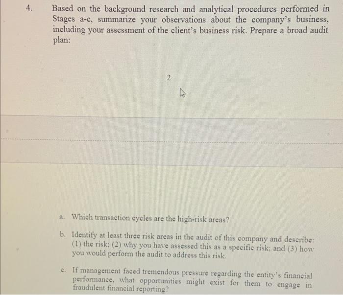 For Intel Corp Based on the background research and analytical procedures performed