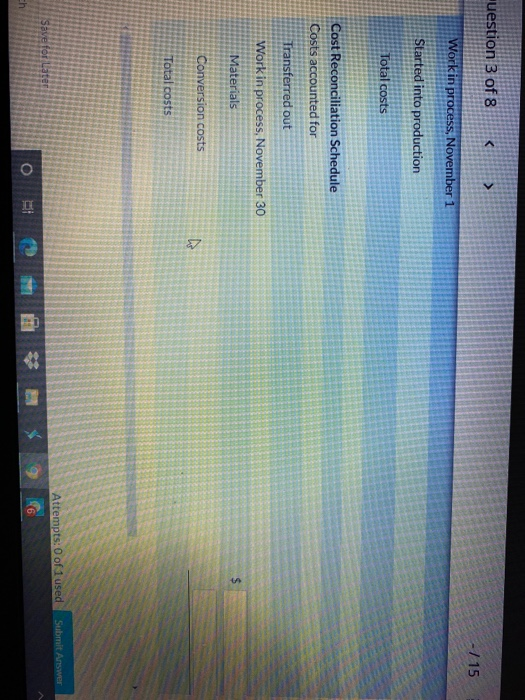 work in process, 30% complete in terms of conversion costs 706.000 units