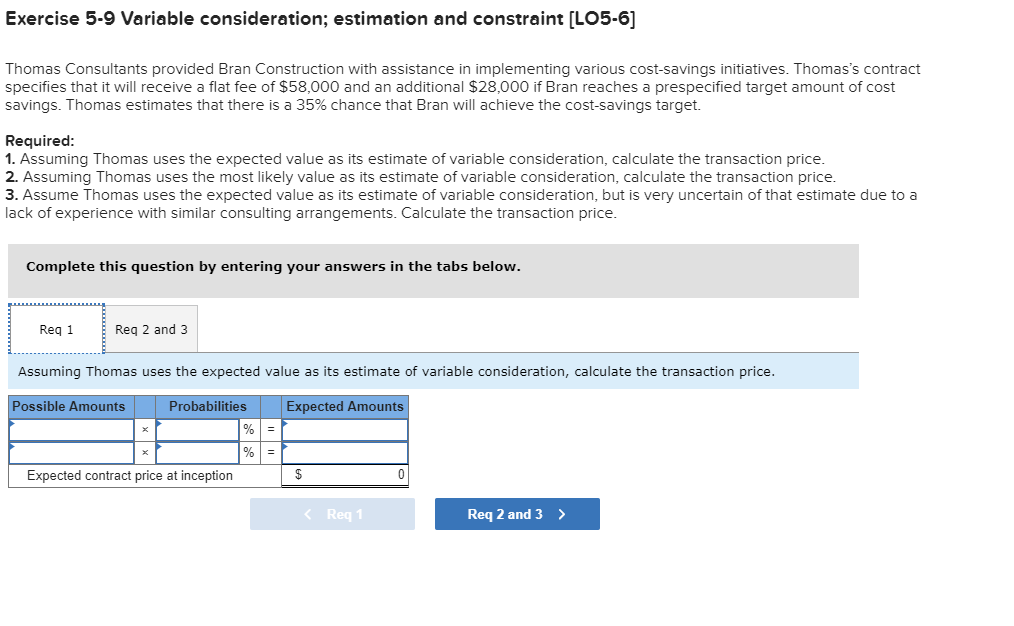 and constraint LO5-6] Thomas Consultants provided Bran Construction with assistance in implementing
