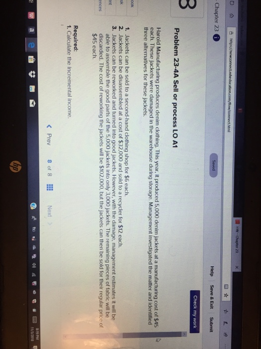  Chapter 23 Help Save & Exit Submit Problem 23-4A Sell or