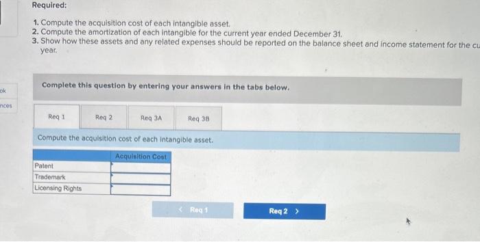 of Three Different Intangible Assets [LO 9-6] Bluestone Company had three intangible