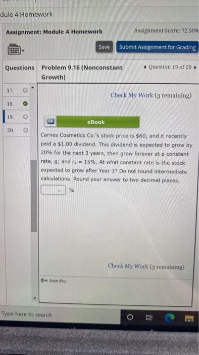  dule 4 Homework Assignment: Module 4 Homework Assignment Score: 72.50% Save