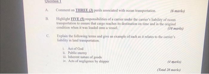 please answer as soon as possible Question A. Comment on THREE (3)