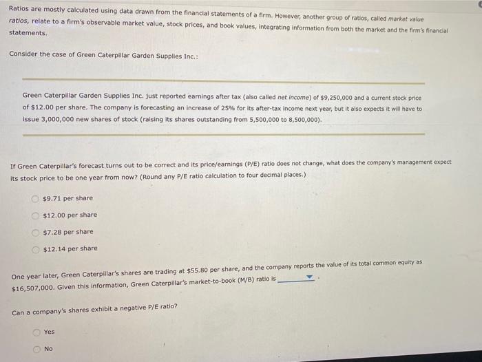  Ratios are mostly calculated using data drawn from the financial statements