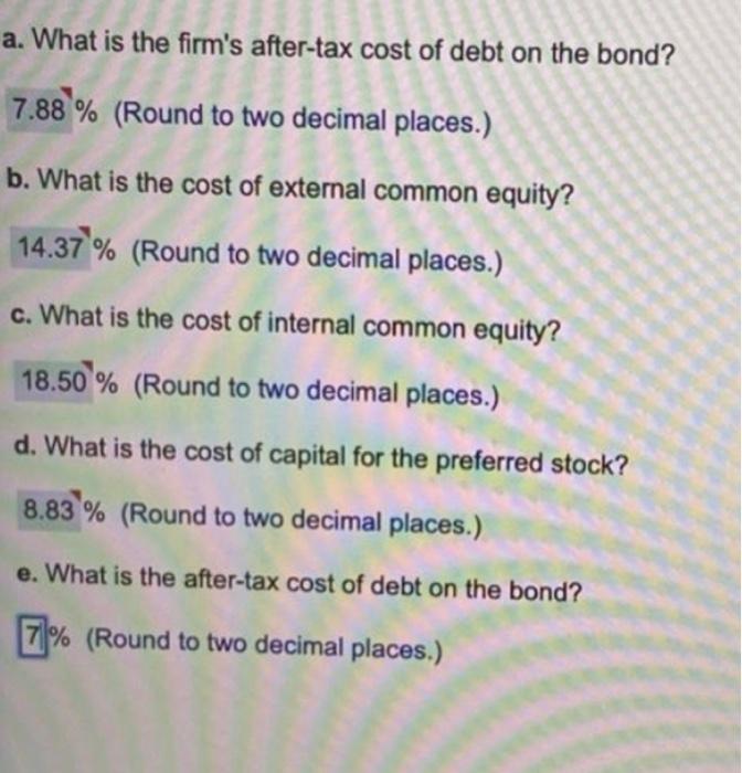 or component costs of capital ) Compute the cost of the following