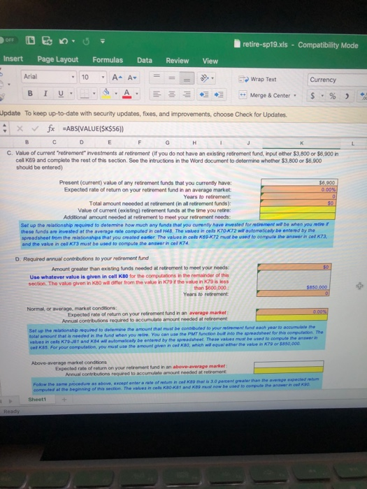 Data Review View Arial Wrap Text Percentage ste Office Update To keep