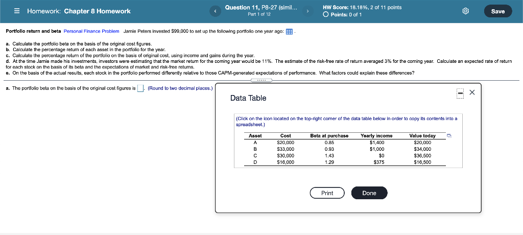 E Homework: Chapter 8 Homework Question 11, P8-27 (simil... Part 1