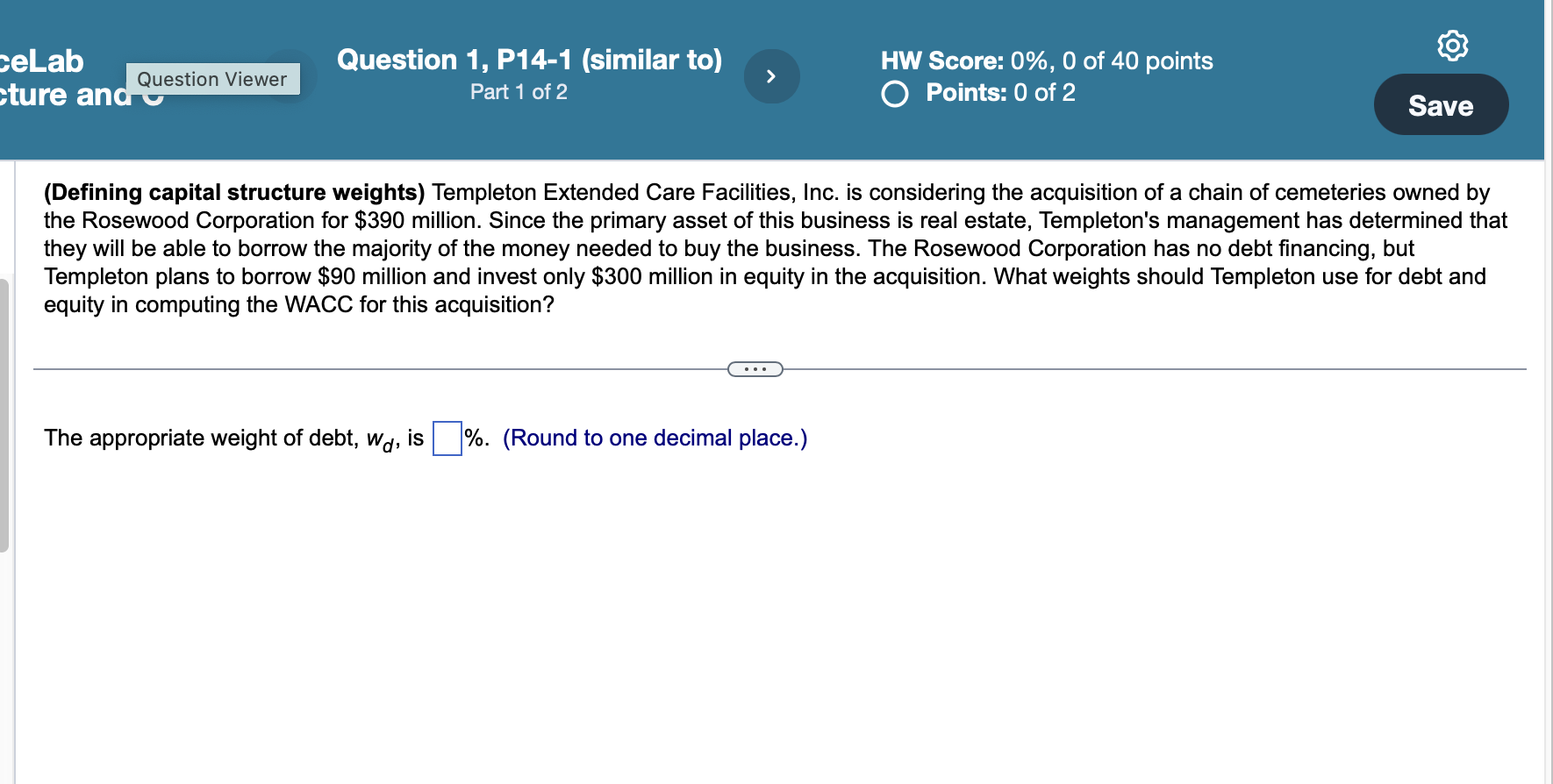  (Defining capital structure weights) Templeton Extended Care Facilities, Inc. is considering