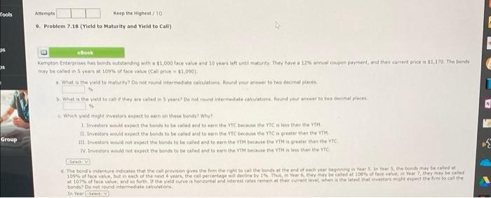  Tools Amps Keep the Highest / 10 9. Problem 7.18 (Yield