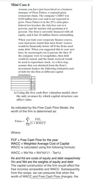 a business manager of Pizza Palace, a regional plzza restaurant chain. The