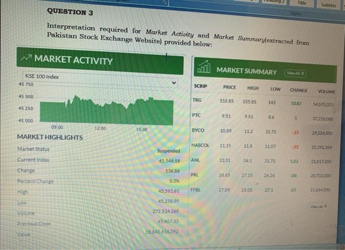  please find attached image Title Subtitle QUESTION 3 Interpretation required for