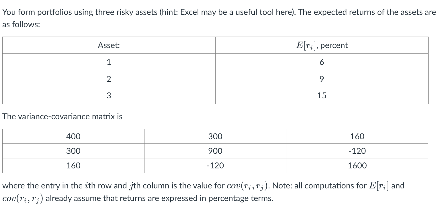 a. What is the expected return of the minimum variance portfolio? Express