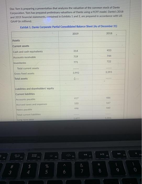  Doc Tom is preparing a presentation that analyzes the valuation of