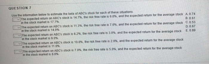 7.69% Match the Weighted Average Cost of Capital to each of the