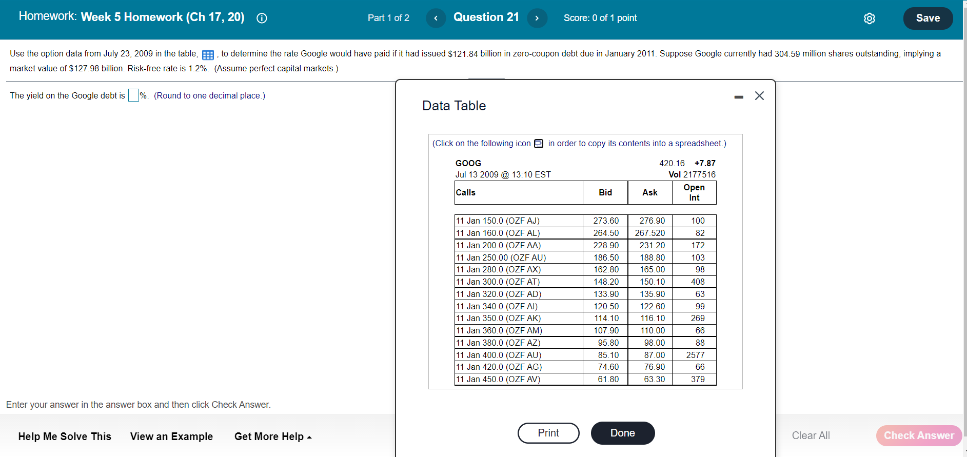 Homework: Week 5 Homework (Ch 17, 20) 0 Part 1 of