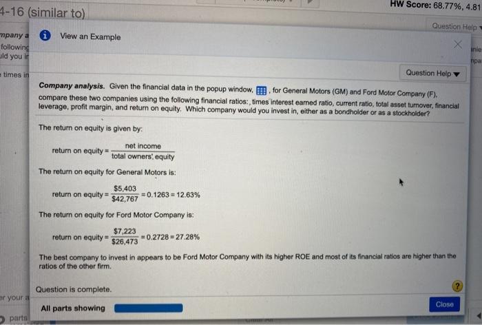 equity. Which company would you invest in either as a bondholder or