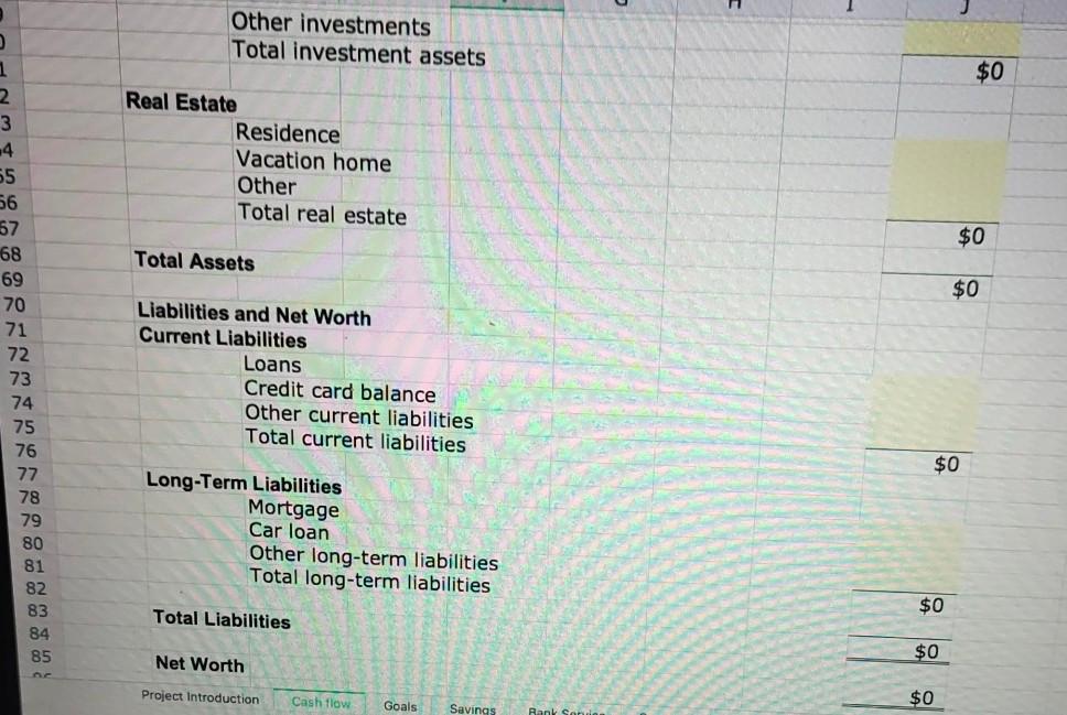 High) Financial Goal Short-Term Goals 1 2 3 Goal 1 Goal 2